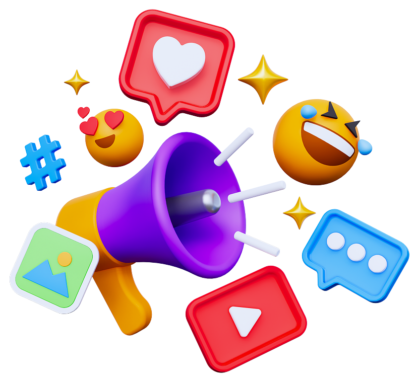 Colorful social media icons